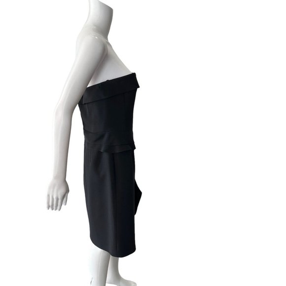 J Mendel Black Sequin Strapless Dress Size 10 100% Silk Short Mini Sheath - Picture 5 of 11